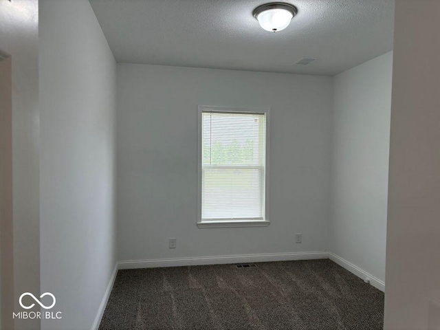 844 Ben Franklin St, Cloverdale, IN 46120 - spare room featuring a textured ceiling, dark carpet, and baseboards