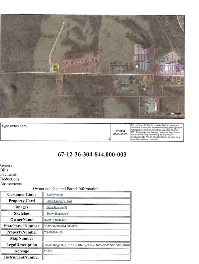 844 Ben Franklin St, Cloverdale, IN 46120 - view of a document