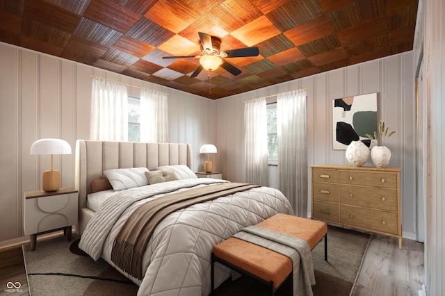 7482 W US Highway 40, Indianapolis, IN 46229 - bedroom featuring wooden ceiling, wood finished floors, and ceiling fan