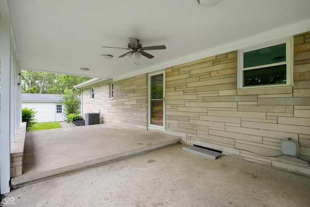 7482 W US Highway 40, Indianapolis, IN 46229 - view of patio / terrace with a ceiling fan and central AC
