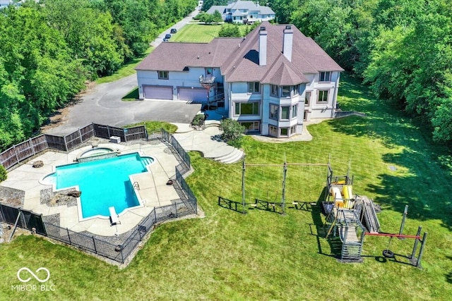 11575 Freeport Dr, Carmel, IN 46032 - view from above of property featuring a pool area