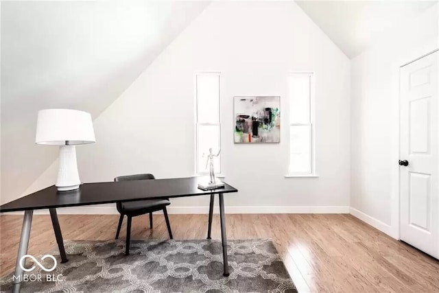 918 S State Ave, Indianapolis, IN 46203 - office with vaulted ceiling, wood finished floors, and baseboards