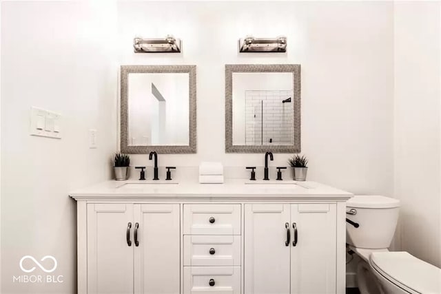 918 S State Ave, Indianapolis, IN 46203 - full bath with toilet, double vanity, and a shower