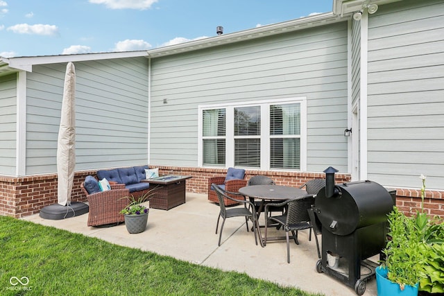 14458 Carlow Run, Carmel, IN 46074 - view of patio with an outdoor living space and a grill