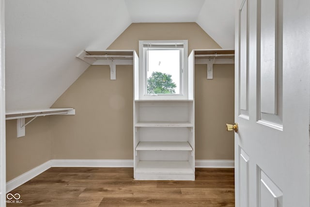 6610 Royal Oakland Dr, Indianapolis, IN 46236 - spacious closet with wood finished floors and lofted ceiling