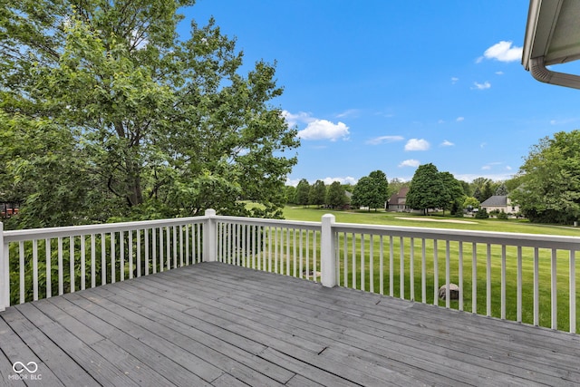 6610 Royal Oakland Dr, Indianapolis, IN 46236 - wooden deck with a lawn and view of wooded area