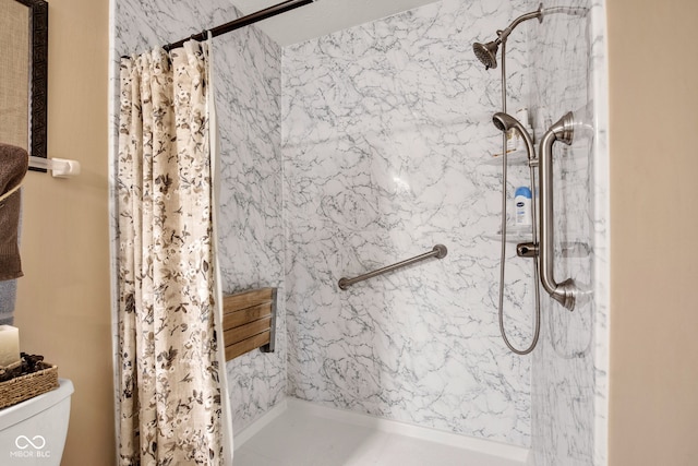 2163 Bradford Trace Blvd, Indianapolis, IN 46229 - bathroom featuring a marble finish shower