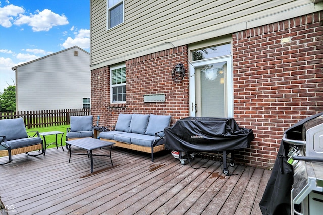 7312 Drum Castle Ct, Indianapolis, IN 46259 - deck featuring an outdoor hangout area and area for grilling