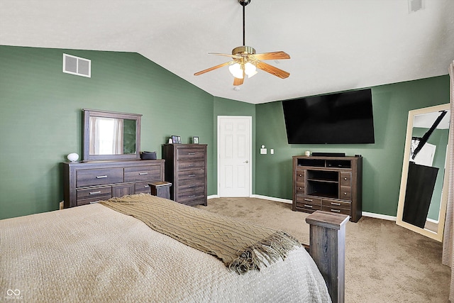 7312 Drum Castle Ct, Indianapolis, IN 46259 - carpeted bedroom featuring lofted ceiling, baseboards, and ceiling fan