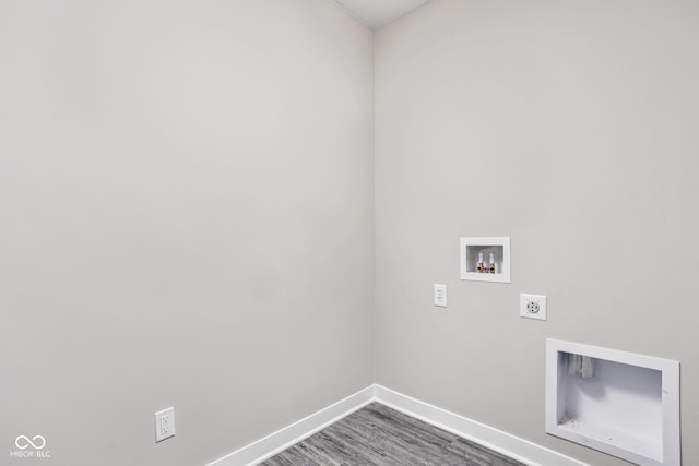 11588 Brooks Farm Blvd, Noblesville, IN 46060 - washroom featuring hookup for an electric dryer, hookup for a washing machine, and dark wood finished floors