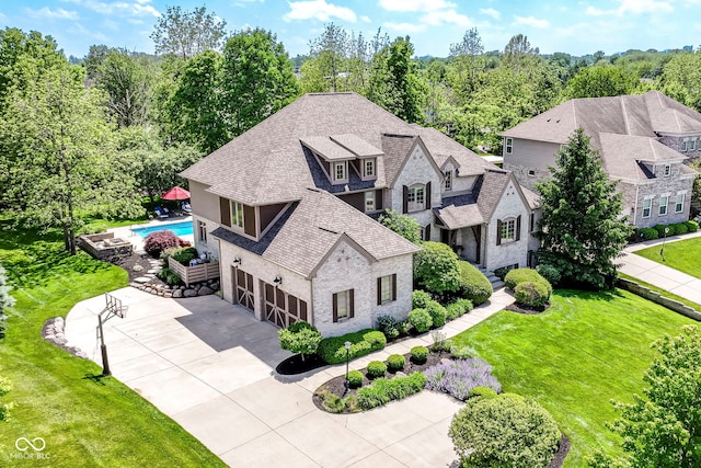 13909 Waterway Blvd, Fishers, IN 46040 - aerial view of property and surrounding area with a pool