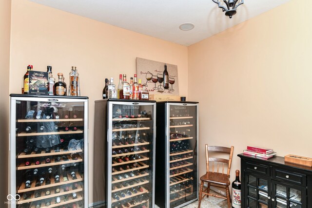 13909 Waterway Blvd, Fishers, IN 46040 - wine cellar featuring beverage cooler and a dry bar