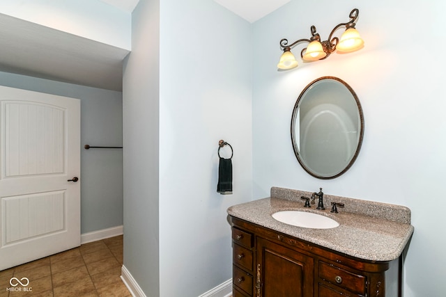 13909 Waterway Blvd, Fishers, IN 46040 - bathroom featuring vanity, baseboards, and tile patterned flooring
