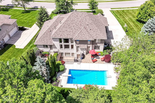 13909 Waterway Blvd, Fishers, IN 46040 - aerial view of property and surrounding area featuring a pool area
