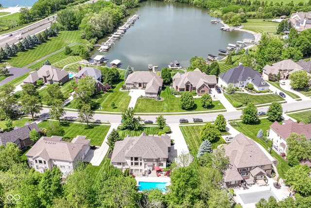 13909 Waterway Blvd, Fishers, IN 46040 - aerial perspective of suburban area with a nearby body of water