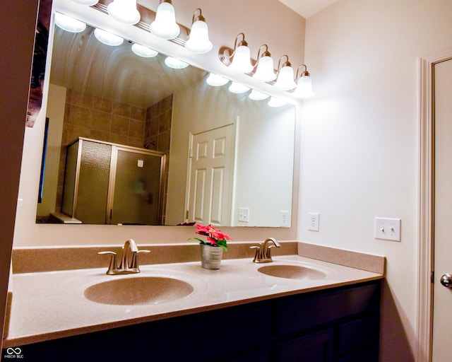 6110 Pelican Ln, Columbus, IN 47201 - full bath featuring double vanity and a shower stall