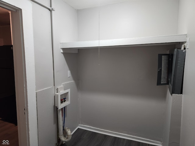323-325 N Gladstone Ave, Indianapolis, IN 46201 - laundry room featuring dark wood finished floors and washer hookup