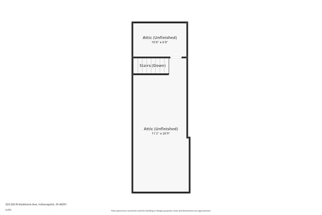 323-325 N Gladstone Ave, Indianapolis, IN 46201 - floor plan / room layout