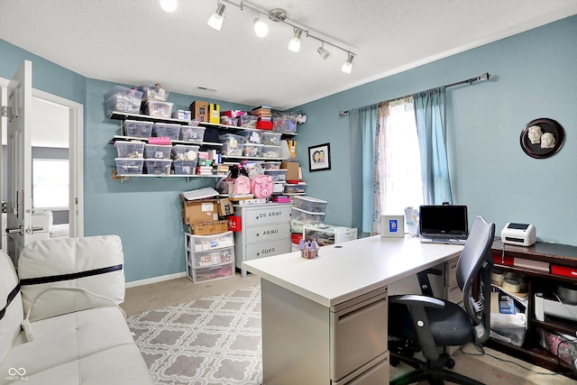 9001 Harrison Run Ct, Indianapolis, IN 46256 - office featuring a textured ceiling and light colored carpet
