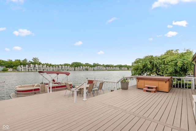 3403 Island Way, Indianapolis, IN 46214 - wooden deck featuring a water view