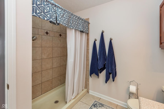 3403 Island Way, Indianapolis, IN 46214 - full bath featuring tile patterned floors, toilet, a stall shower, and baseboards