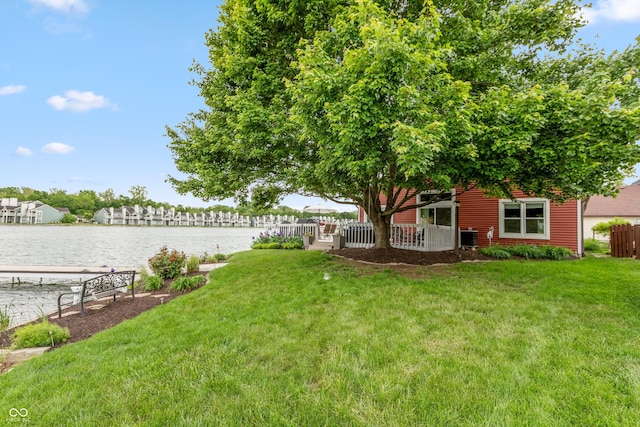 3403 Island Way, Indianapolis, IN 46214 - view of yard with a water view and central air condition unit