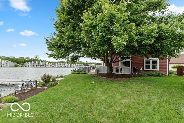 3403 Island Way, Indianapolis, IN 46214 - view of green lawn with a water view and central air condition unit