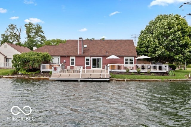 3403 Island Way, Indianapolis, IN 46214 - dock area featuring a deck with water view