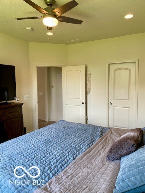 1349 Sunset Blvd, Avon, IN 46123 - bedroom with ceiling fan and recessed lighting