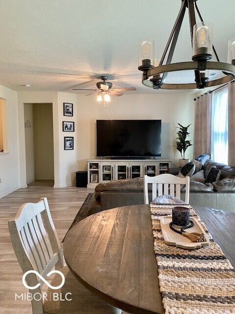 1349 Sunset Blvd, Avon, IN 46123 - living area featuring a ceiling fan and light wood-style flooring