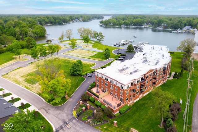 20971 Shoreline Ct Unit 201, Noblesville, IN 46062 - bird's eye view of a nearby body of water and a heavily wooded area