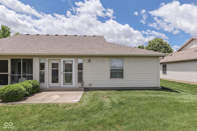 2025 Flamingo Way, Franklin, IN 46131 - back of house with roof with shingles, a lawn, and a patio area