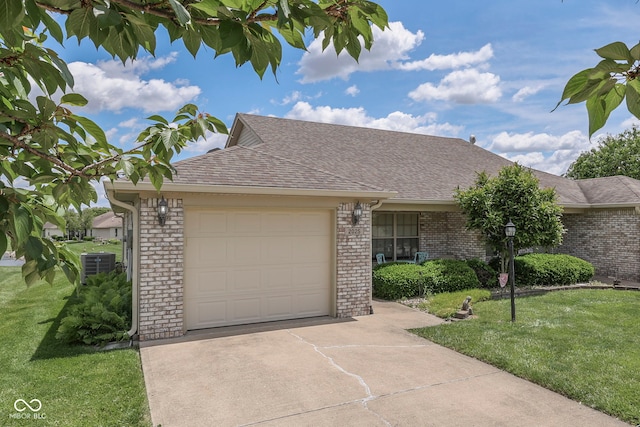 2025 Flamingo Way, Franklin, IN 46131 - ranch-style home featuring brick siding, an attached garage, and concrete driveway