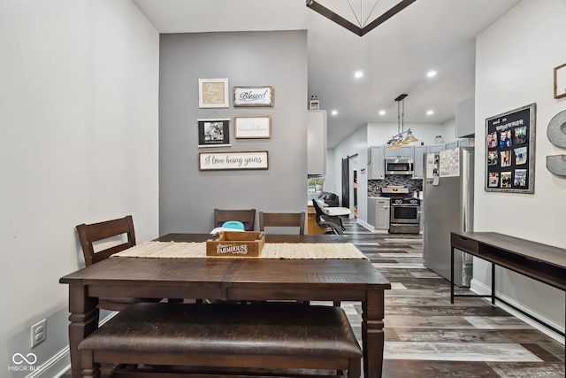 117 N Market St, Thorntown, IN 46071 - dining area featuring dark wood-style floors and recessed lighting