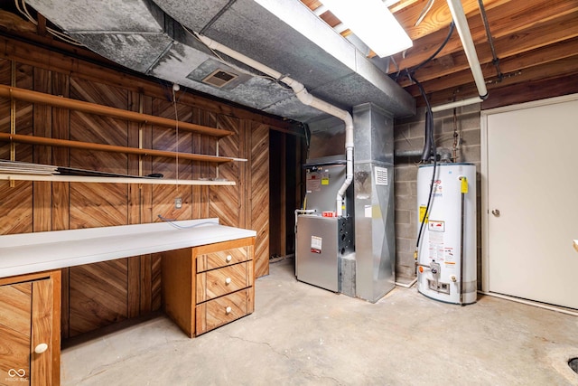 1920 E Wexley Rd, Bloomington, IN 47401 - unfinished basement with gas water heater and heating unit