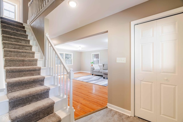 1920 E Wexley Rd, Bloomington, IN 47401 - staircase featuring baseboards and ornamental molding