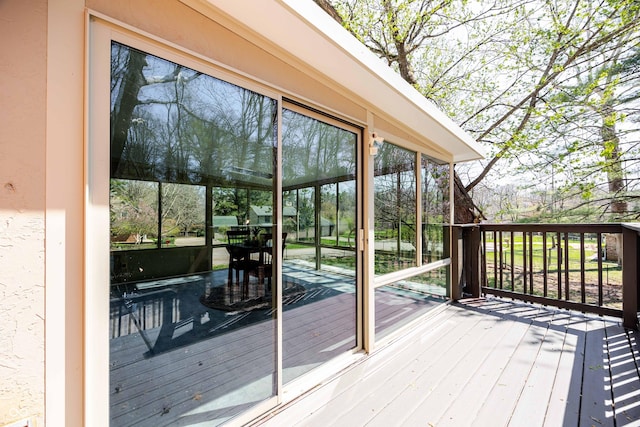 1920 E Wexley Rd, Bloomington, IN 47401 - wooden terrace with a sunroom