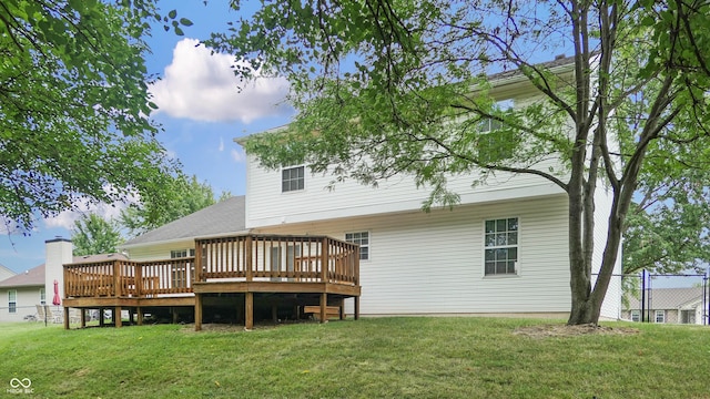 3916 Jekyll Ct, Indianapolis, IN 46237 - rear view of house featuring a wooden deck