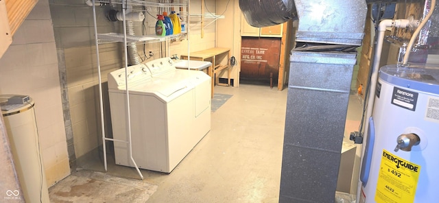 3107 N 100 W, Shelbyville, IN 46176 - unfinished below grade area with water heater, washing machine and dryer, concrete block wall, and a sink