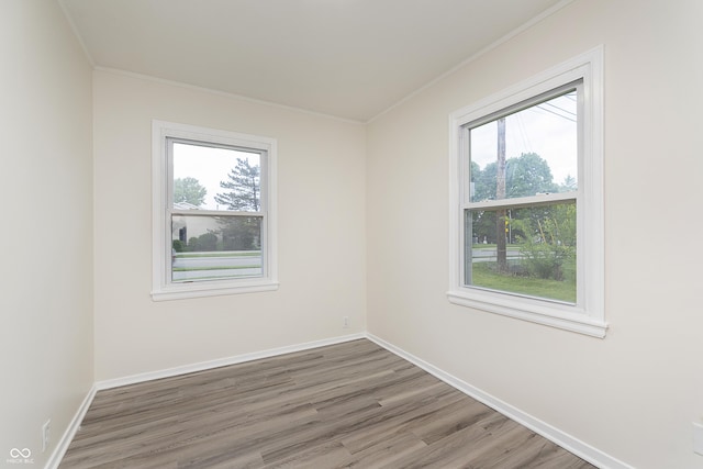 625 E 106th St, Carmel, IN 46280 - empty room featuring ornamental molding, plenty of natural light, light wood finished floors, and baseboards