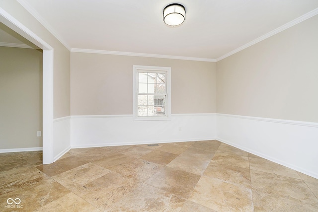 10245 Briar Creek Ln, Carmel, IN 46033 - unfurnished room featuring ornamental molding, stone finish flooring, and baseboards