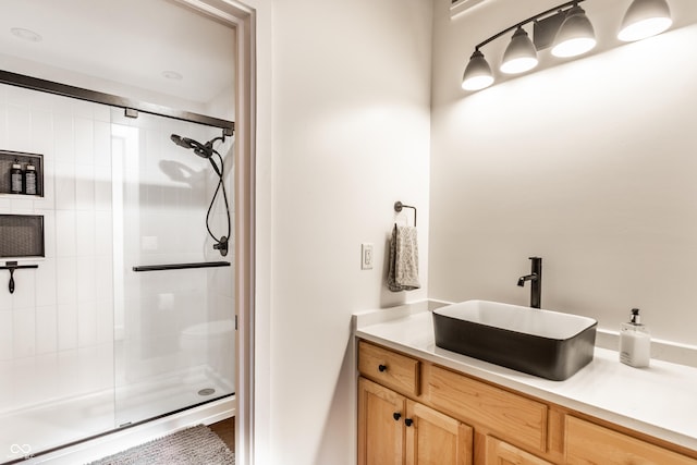 55 S Harding St Unit 308, Indianapolis, IN 46222 - bathroom featuring a stall shower and vanity