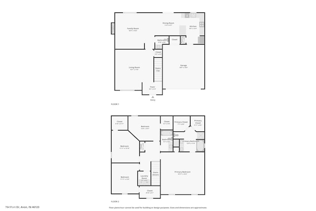 764 Port Dr, Avon, IN 46123 - room layout