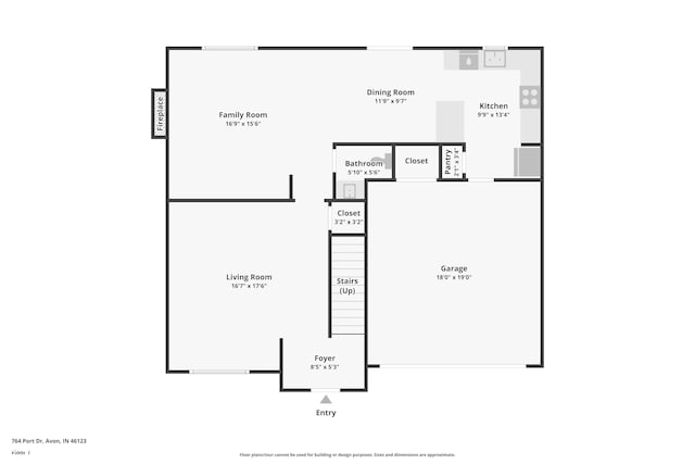 764 Port Dr, Avon, IN 46123 - floor plan / room layout