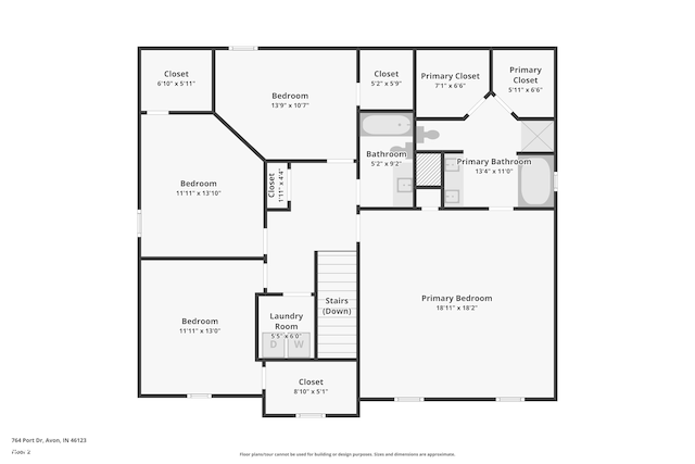 764 Port Dr, Avon, IN 46123 - property floor plan