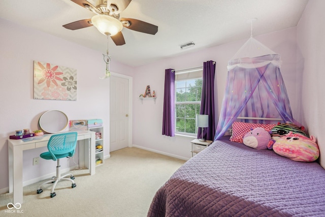 764 Port Dr, Avon, IN 46123 - bedroom featuring baseboards, carpet flooring, and a ceiling fan