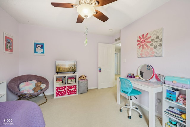 764 Port Dr, Avon, IN 46123 - carpeted home office with ceiling fan and baseboards
