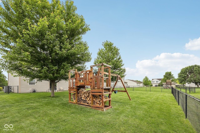 764 Port Dr, Avon, IN 46123 - view of yard featuring a playground and central air condition unit