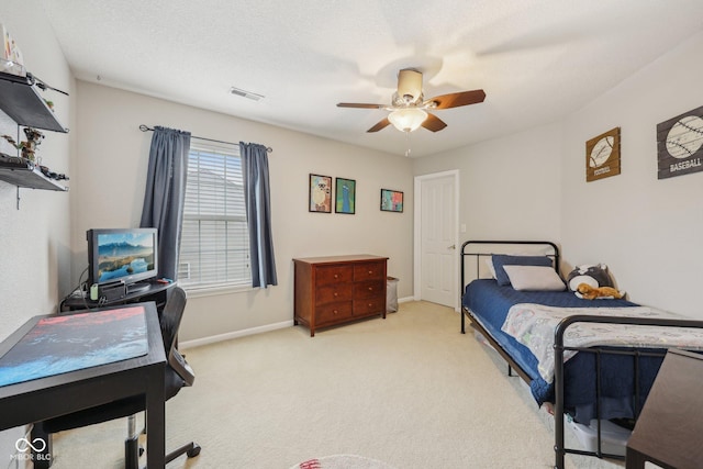 764 Port Dr, Avon, IN 46123 - bedroom featuring light carpet, baseboards, and ceiling fan