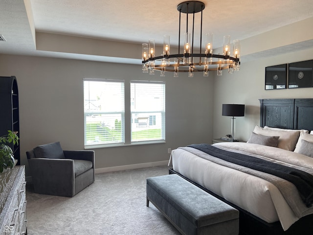 8876 Boylan Pl, Pendleton, IN 46064 - bedroom with a chandelier, carpet floors, and baseboards